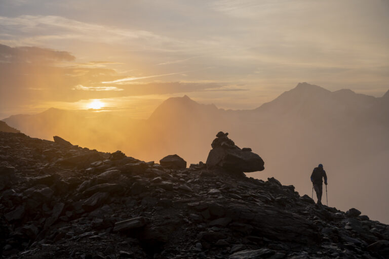 Bergtour zur Fineilspitze, Ötztaler Alpen, Tirol, Österreich.